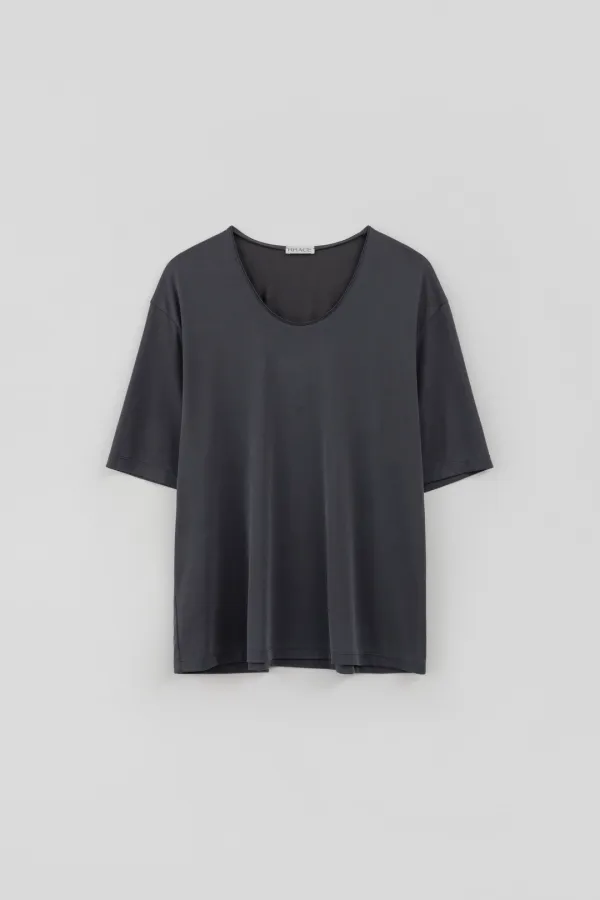 Modal Scoop-Neck T-Shirt_Charcoal
