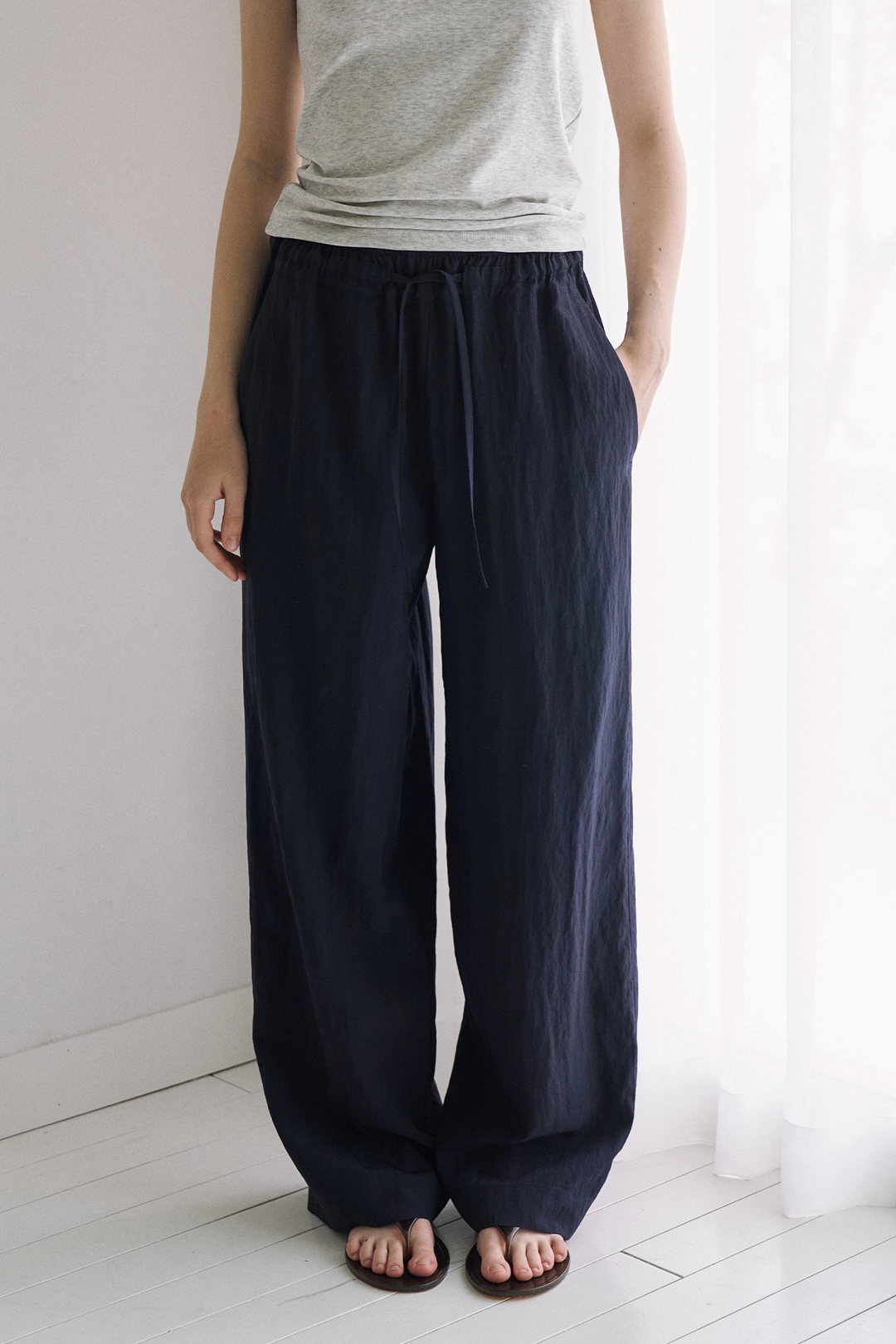 라메레이 [2차 리오더]Summer Banding Pants[LMBFSUPT506]-2color[Navy 6/10 예약배송] 상품 이미지 2