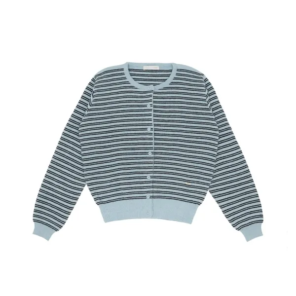 Stripe Knit Cardigan (cornflower blue)