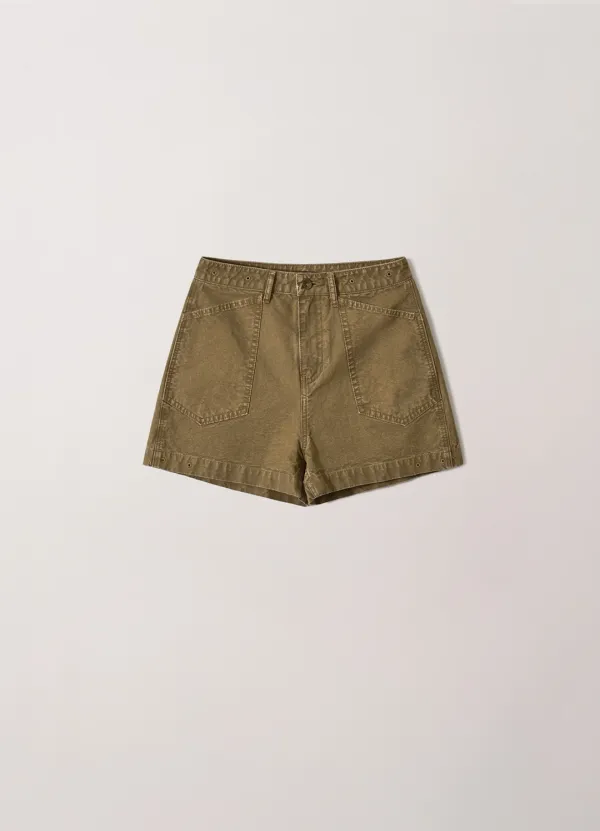 Garment Dyed Fatigue Shorts (Beige)
