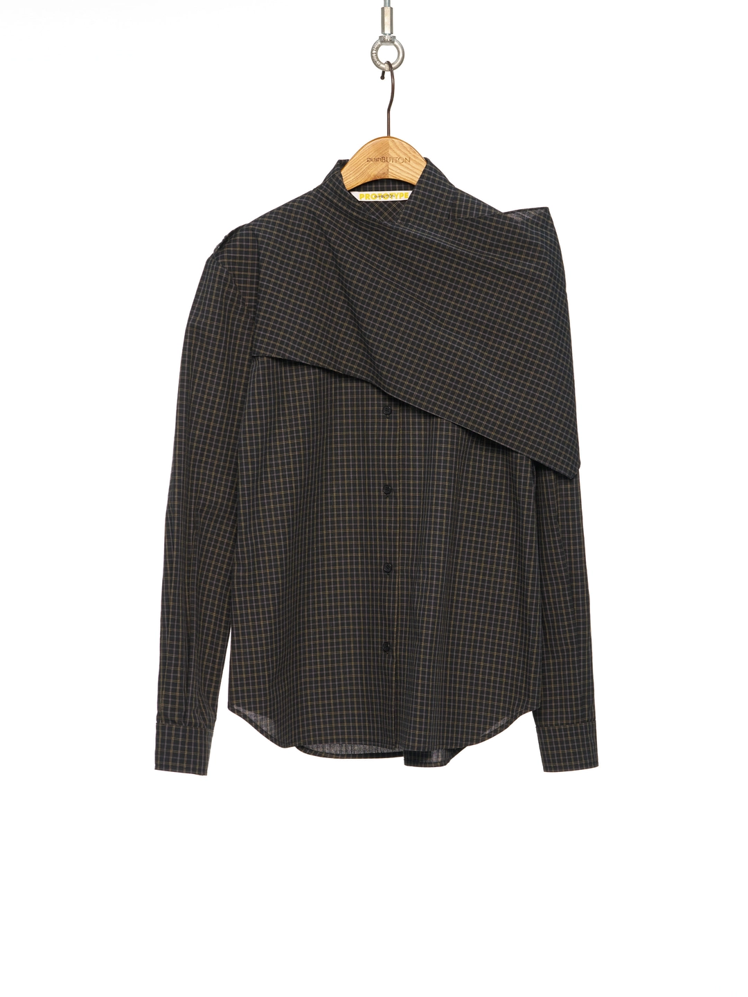 푸쉬버튼 PF26 BLACK CHECK SCARF SHIRT 상품 이미지 2