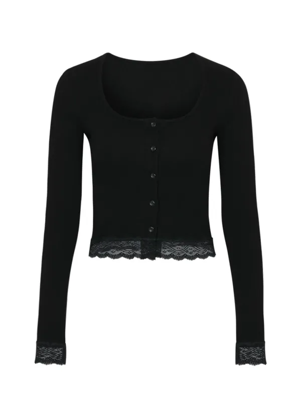 Golgi Lace Cardigan (Black)