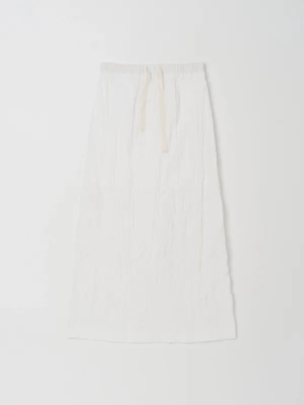 WRINKLED MAXI SKIRT IN WHITE