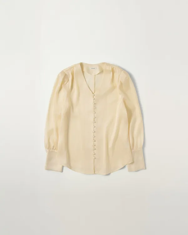 Satin Scarf Blouse [CREAM]