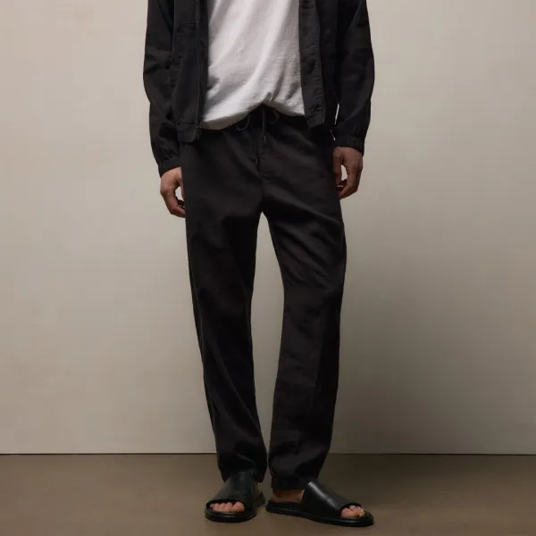 Stretch Linen Jogger - Black