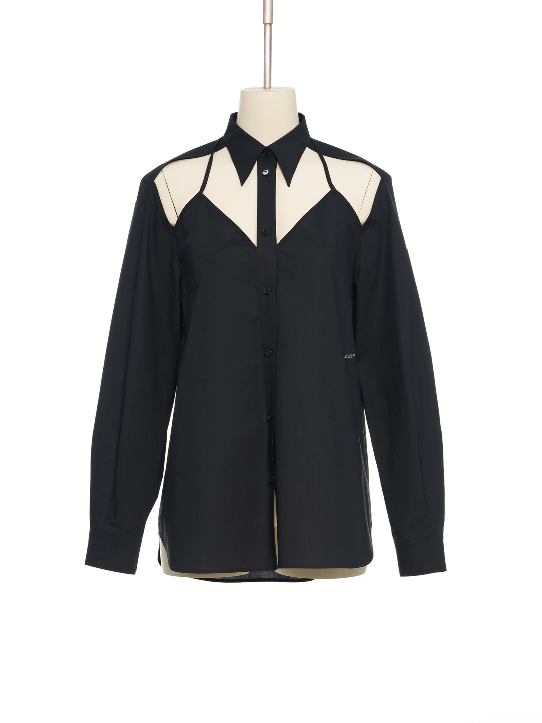 푸쉬버튼 PF25 BLACK FRNOT CUT OUT SHIRT 상품 이미지 1