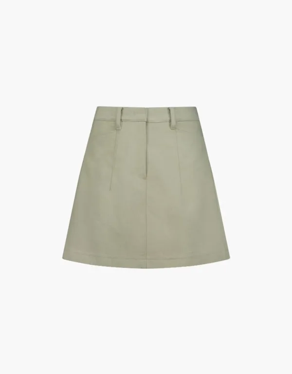 A-line cotton skirt - beige