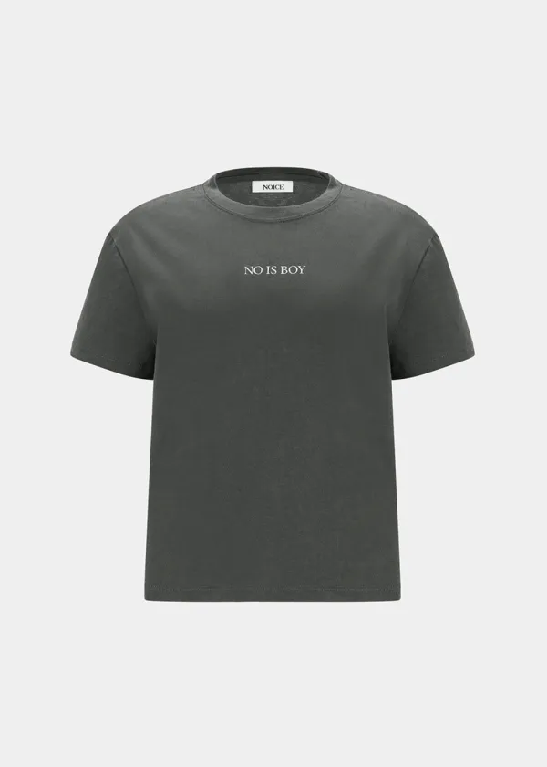 W NO IS BOY T-SHIRT - DARK GRAY