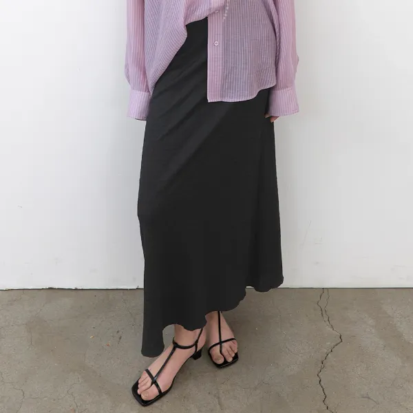 (SK-5080)HERRINGBONE TEXTURE SEMI A SKIRT