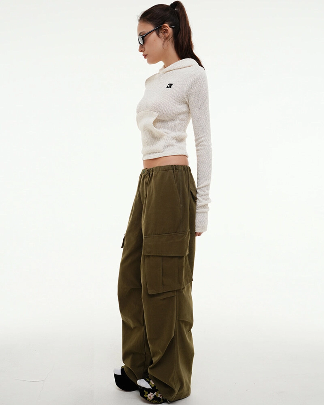 센토르 CENTAUR COTTON WIDE CARGO PANTS_KHAKI 상품 이미지 2