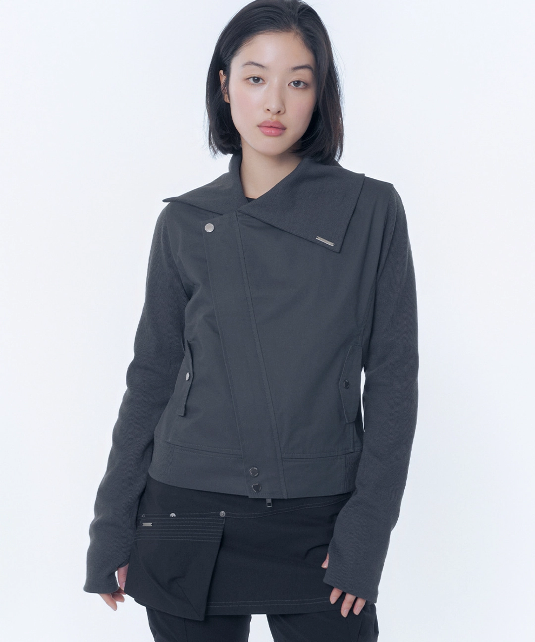 미세키서울 Slash ribbed jacket CHARCOAL 상품 이미지 1