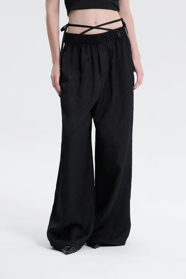 Jacquard Easy Set-up Pants [ Black ]