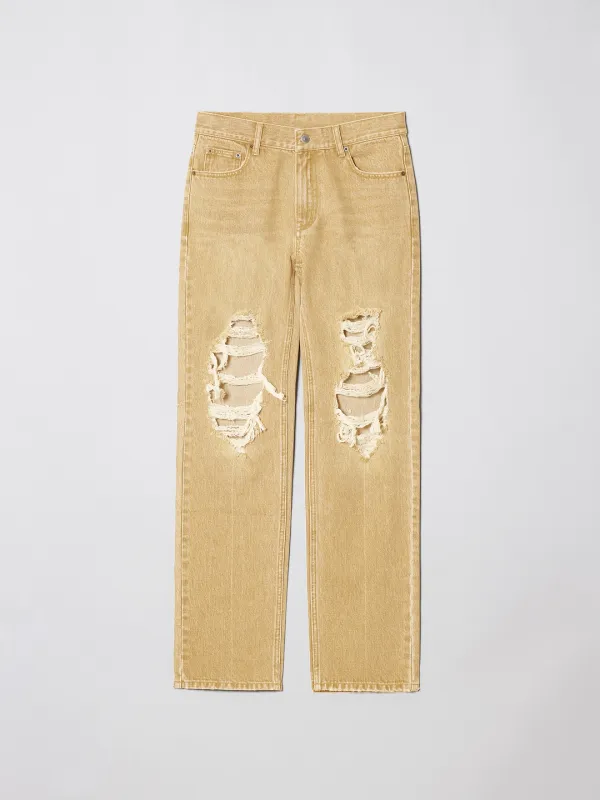 DESTROYED VINTAGE COLOR JEANS [BROWN]