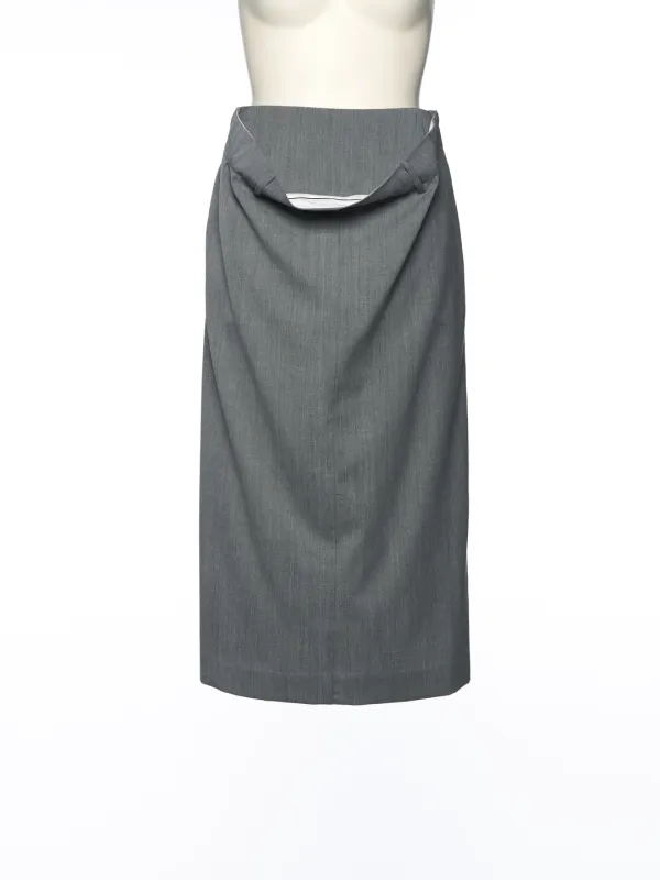 SS25 GREY KANGAROO MIDI SKIRT
