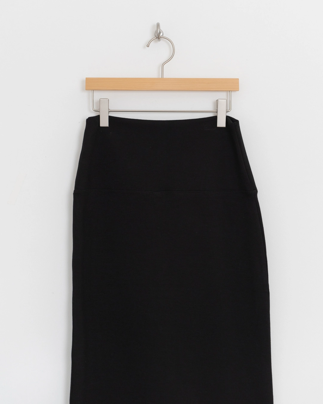 레터 Folded midi skirt (black) 상품 이미지 2