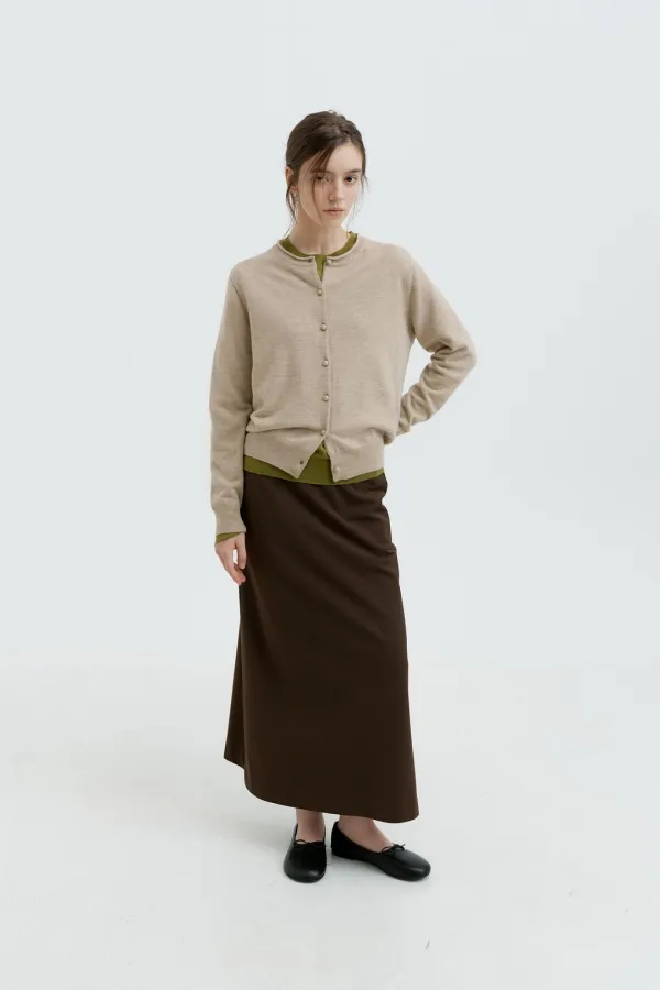 Rolling Round Neck Cardigan