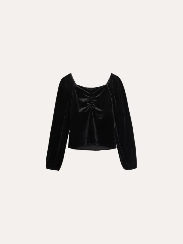 루에나 벨벳 블라우스[BLACK]*오늘 출발