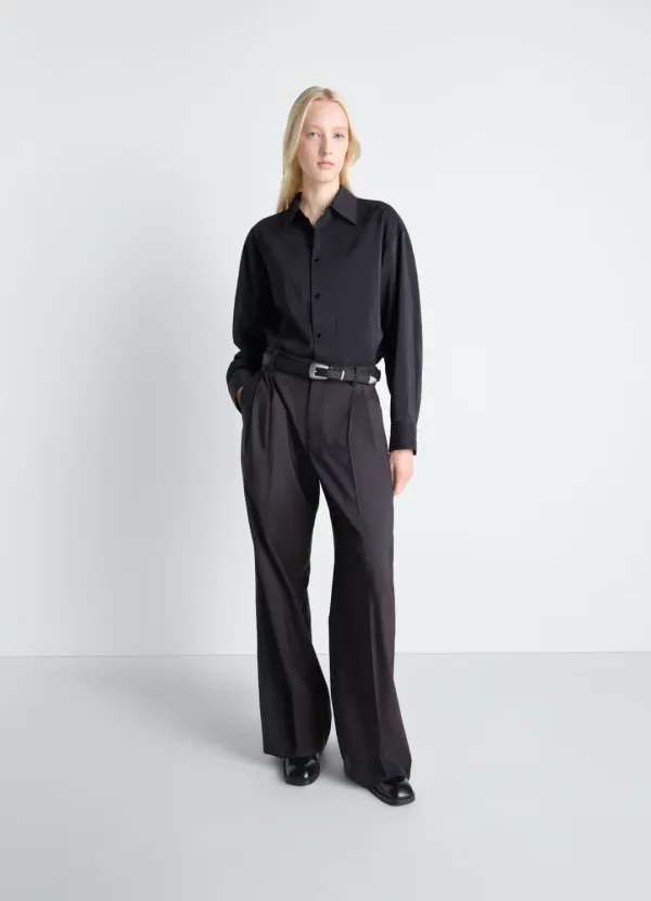 LONG SHIRT WITH TIE IN DRY SILK