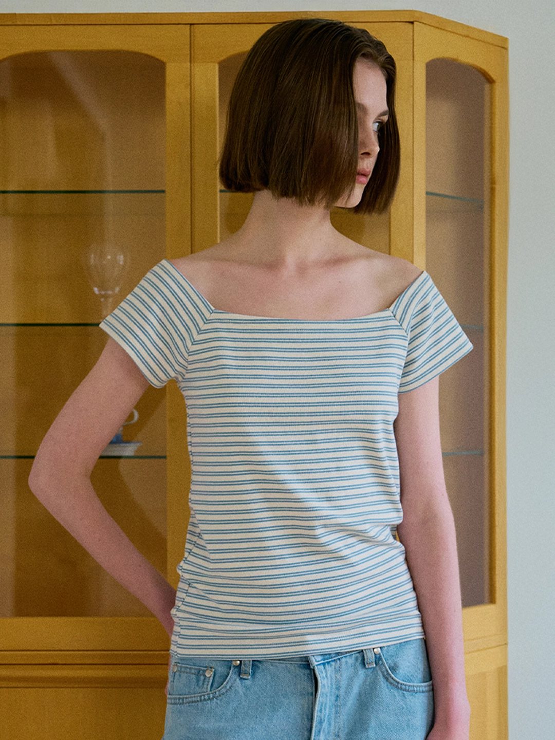 리볼드 Doit Shoulder T_(Sora Stripe) 상품 이미지 2