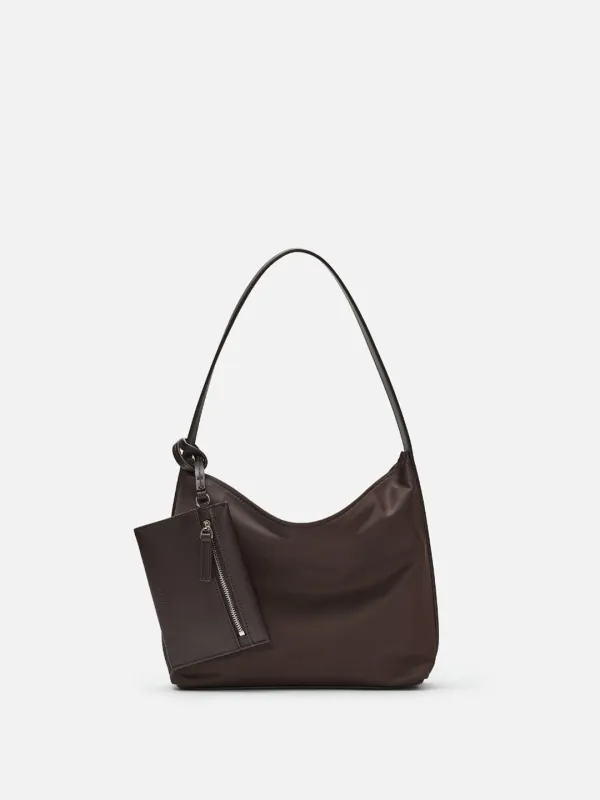 Mini Pulpy hobo bag Nylon Umber