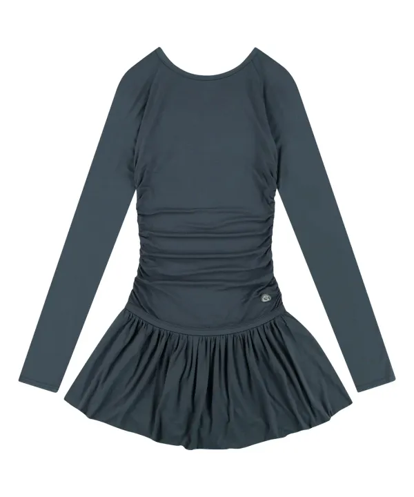 DRAPING DRESS BLUE GREY