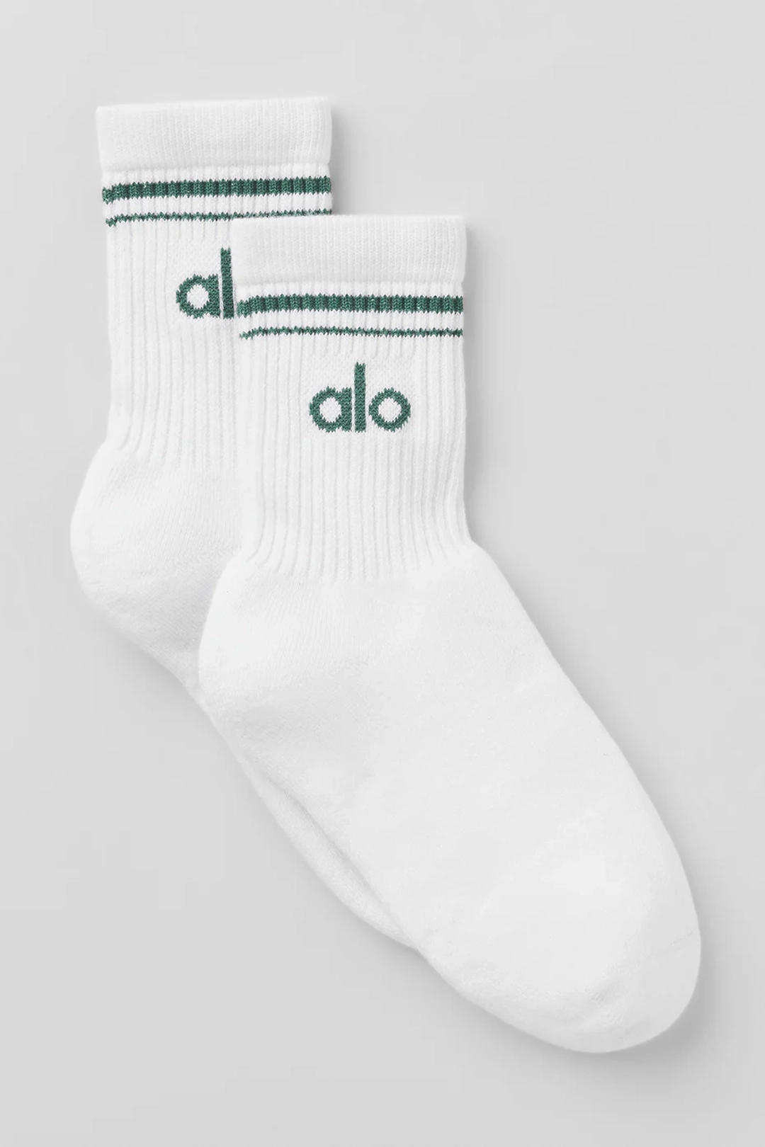 알로요가 Unisex Half-Crew Throwback Sock - White/Clover Green 상품 이미지 1