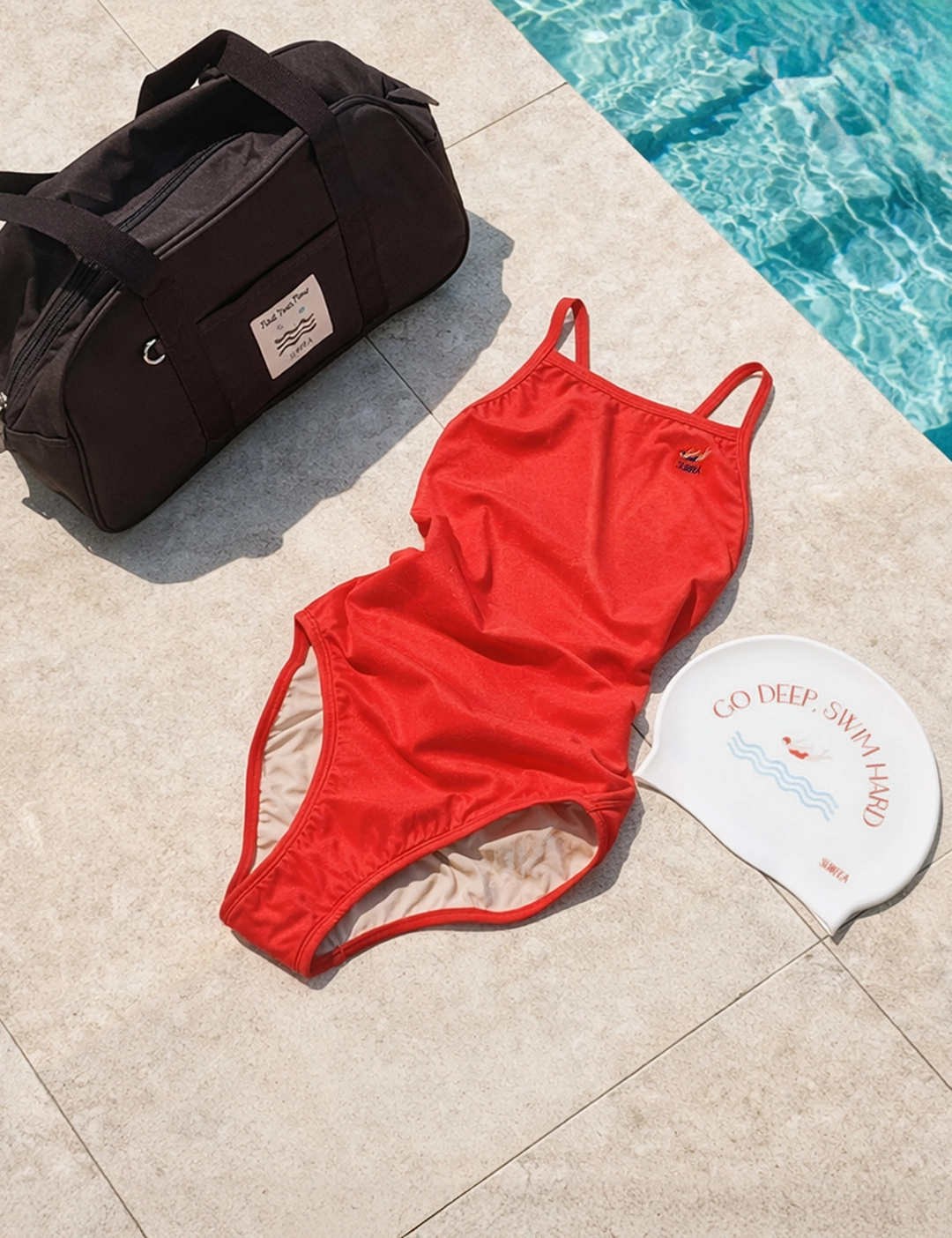 써피 FLOW SWIM CAP_RED ORANGE 상품 이미지 2