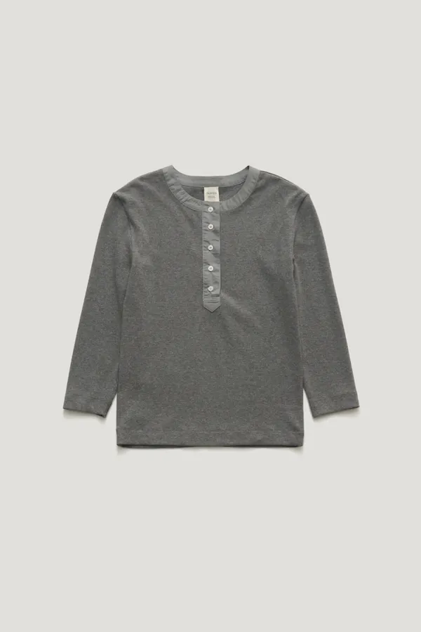 ROVIA HENLEY NECK SHIRT-TEE_MUSHROOM GREY / ₩119,000 -> ₩107,100 (10%)