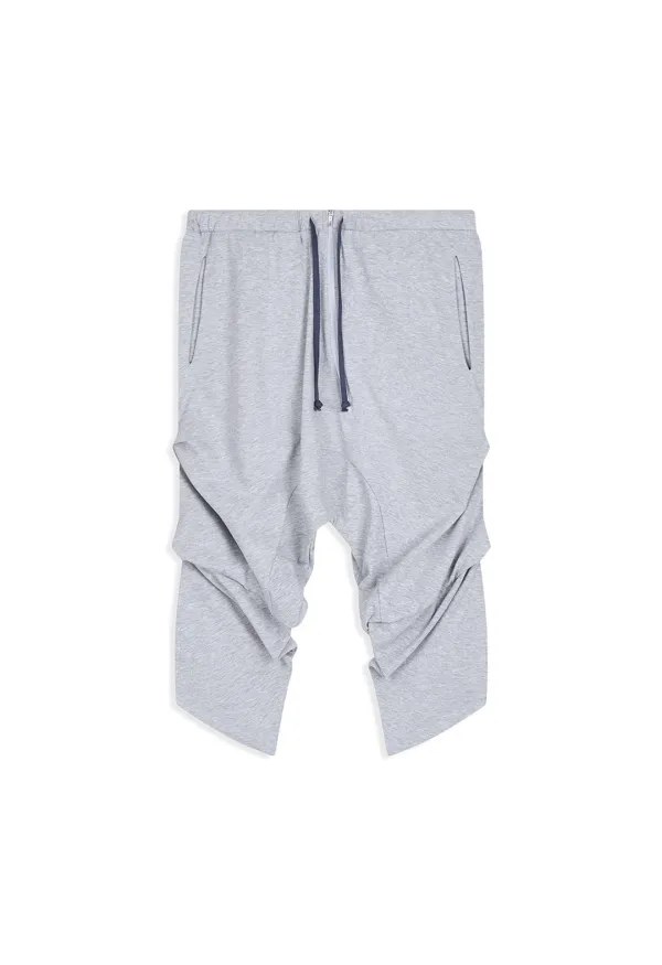 GATHERED SAROUEL SHORTS, GRAY