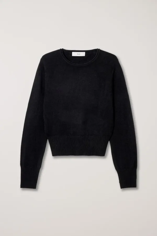 THUMBHOLE CUFF SWEATER BLACK