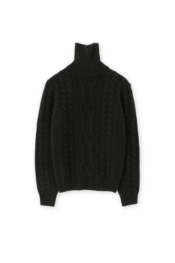 W High Neck Sweater, Black