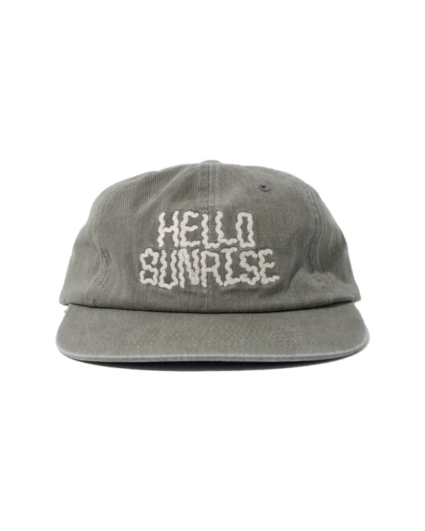 Washed Doodle Typo Relaxed Fit 6Panel Cap_Khaki