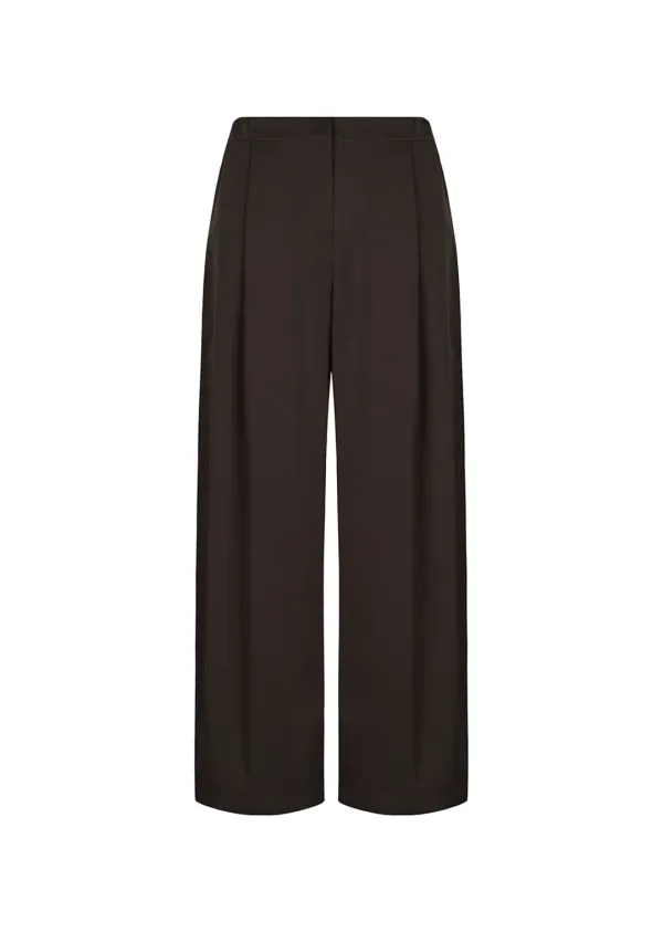 two tuck balloon pants, dark brown