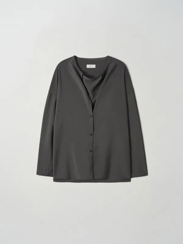 2way drape shirt (charcoal)