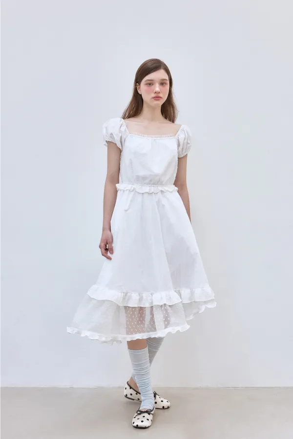 SHEER MIX LACE LONG OPS (WHITE)