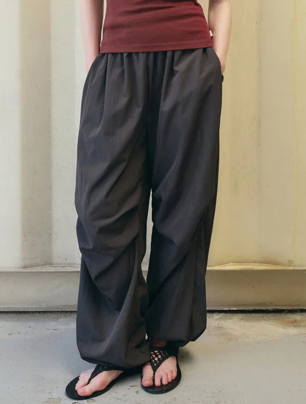 Parachute string nylon pants_Charcoal