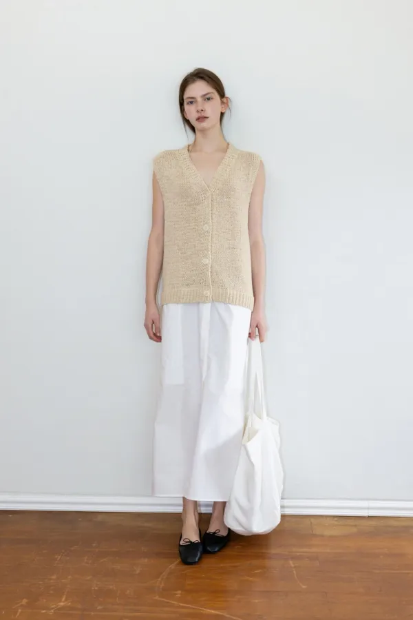 Bryn Knit Vest One-piece_Beige