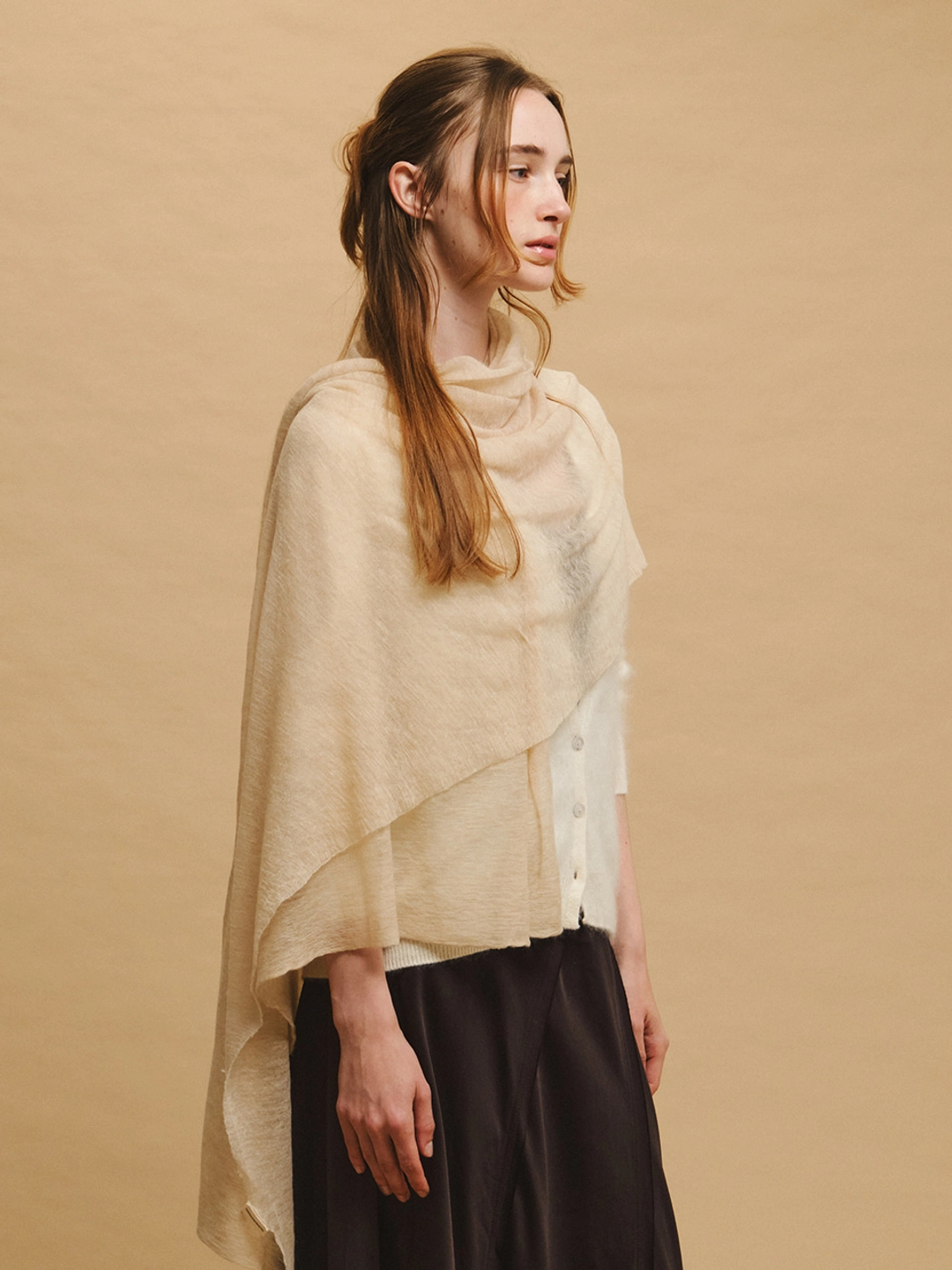 르니나 AVELIA cashmere soft muffler_beige 상품 이미지 2