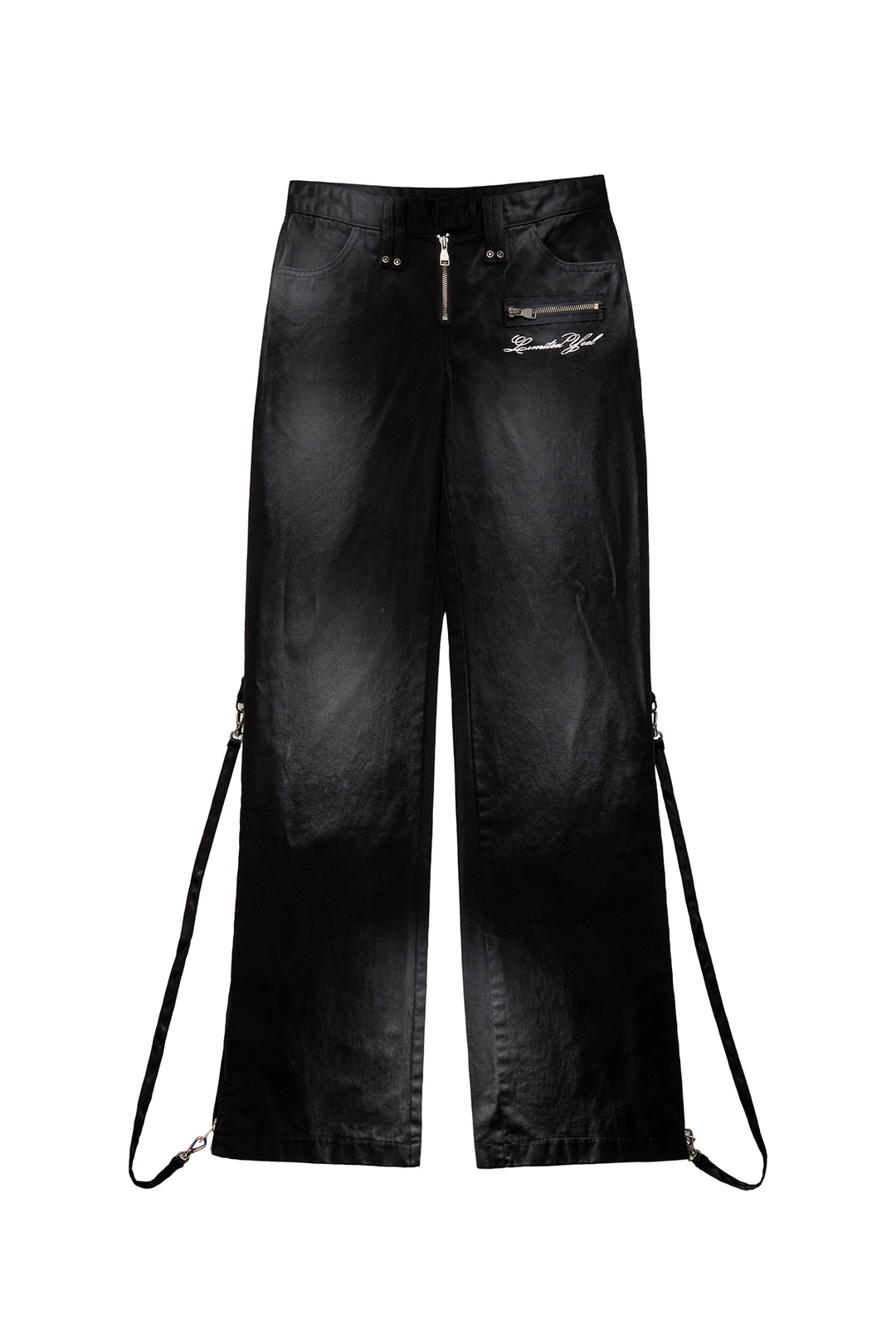와이이이엘 DIRTY WASHED ZIPPER PANTS BLACK 상품 이미지 1