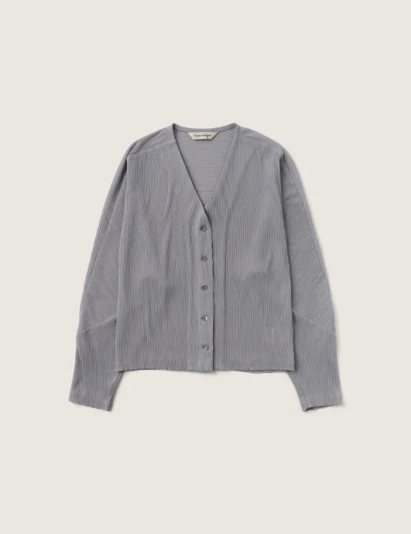 Kali Pleats Cardigan (Pale Gray)
