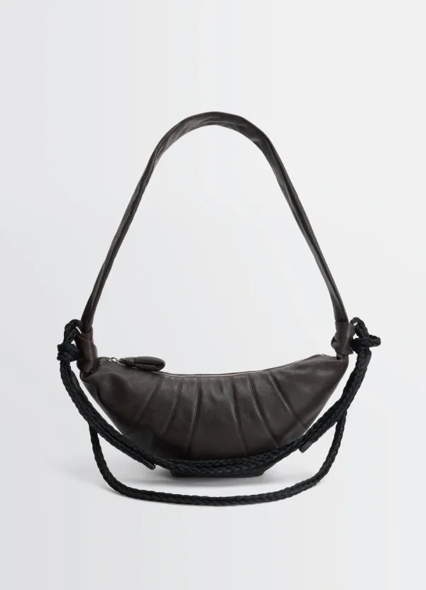 BRAID MEDIUM CROISSANT BAG IN LEATHER