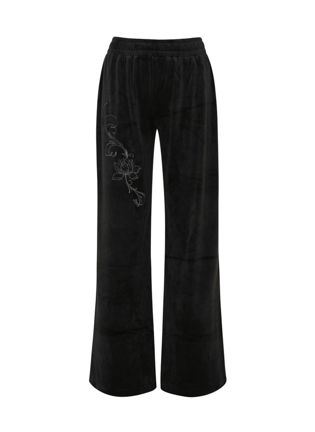 루루서울 Lotus Velvet Sweat Pants (Black) 상품 이미지 1