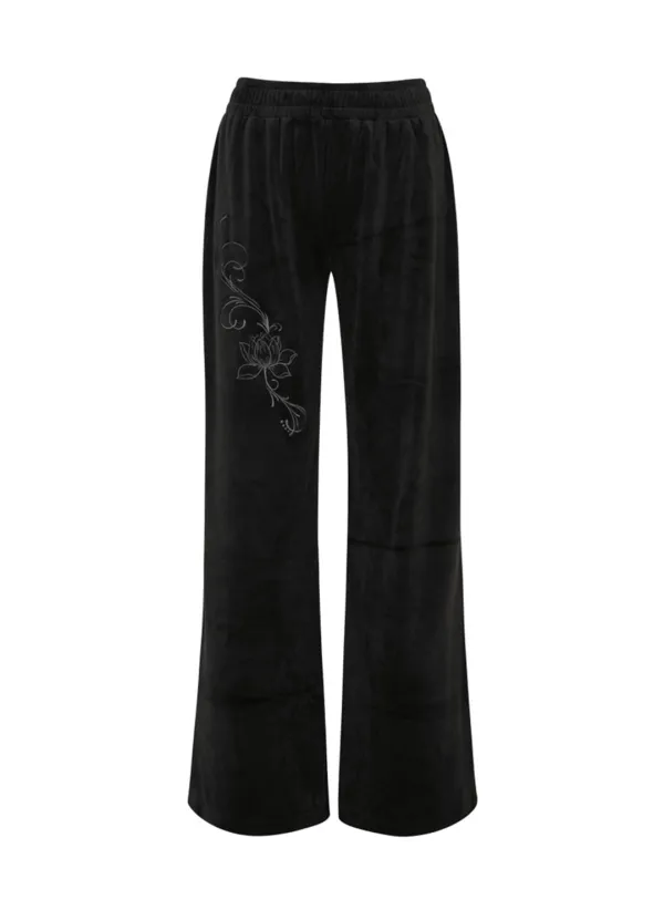 Lotus Velvet Sweat Pants (Black)