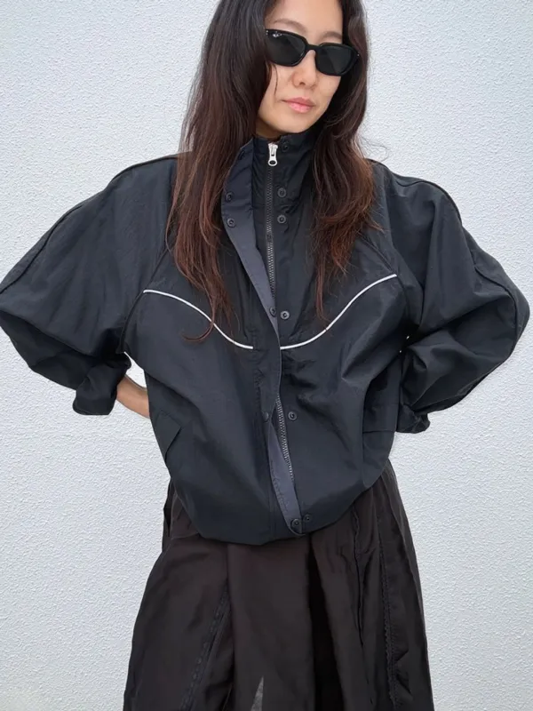 Cocoon Windbreaker Black_F261JP03
