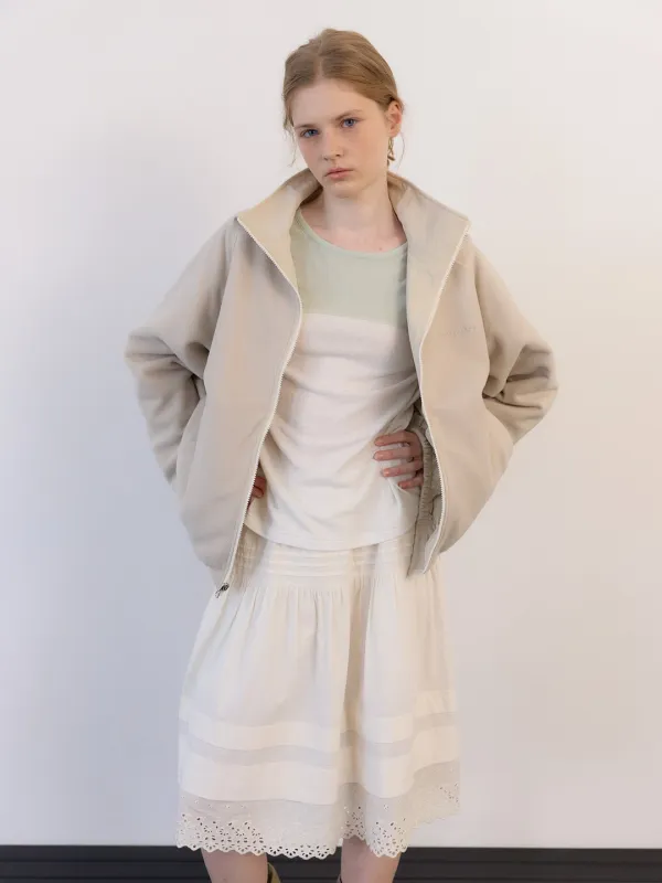 REVERSIBLE FLEECE BLOUSON JUMPER [ CREAM ]