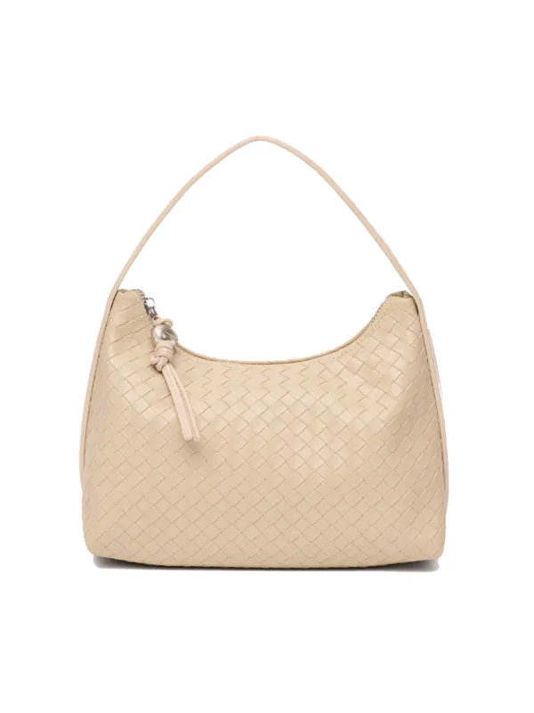 Jane Weaving Tote Bag [BEIGE SILVER]
