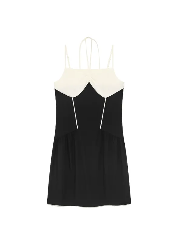 Blocked Camisole Mini Dress Black Ivory