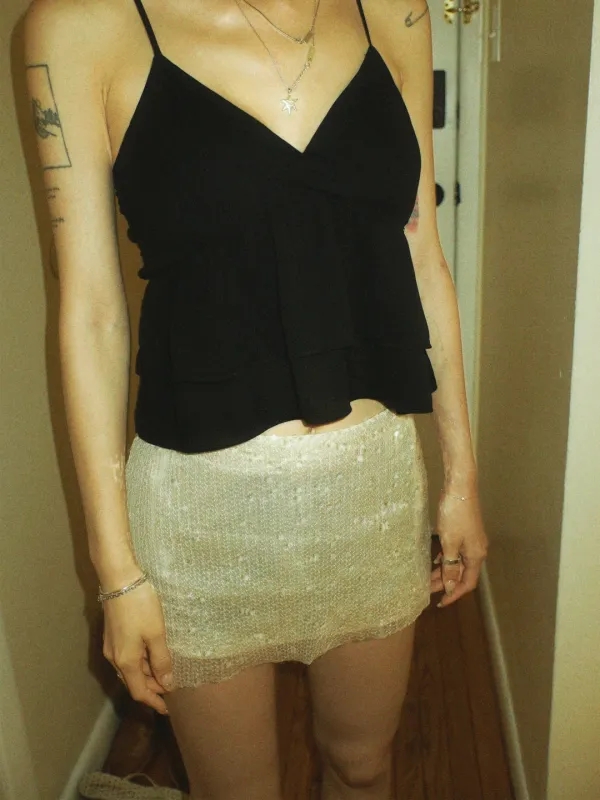 Gold Spangle Mini Skirt