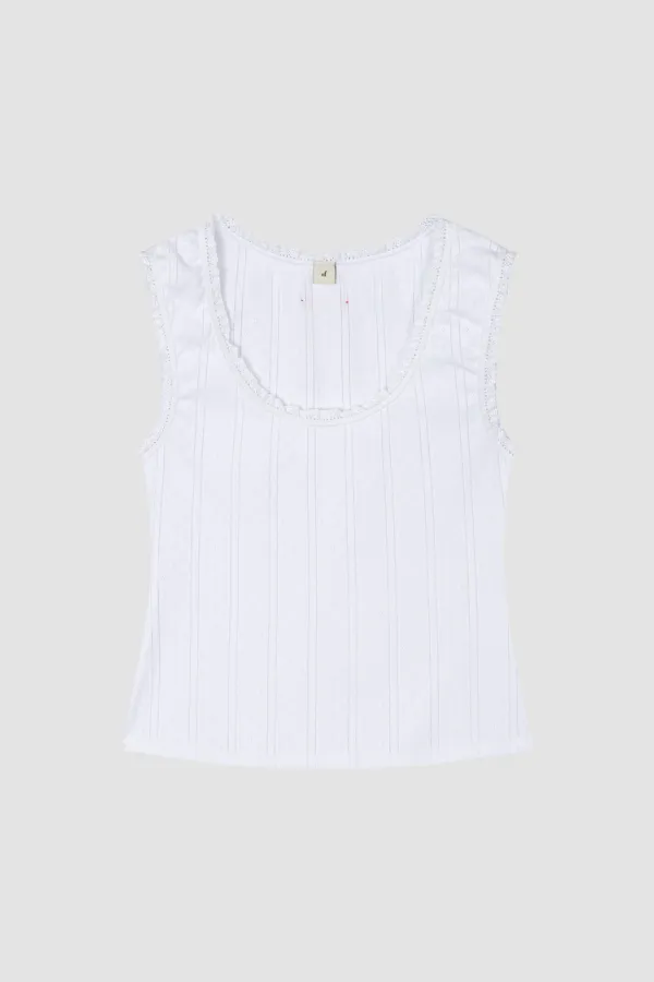 [6/8 PRE-ORDER] [26SS] MINI LACE SLEEVELESS_WHITE