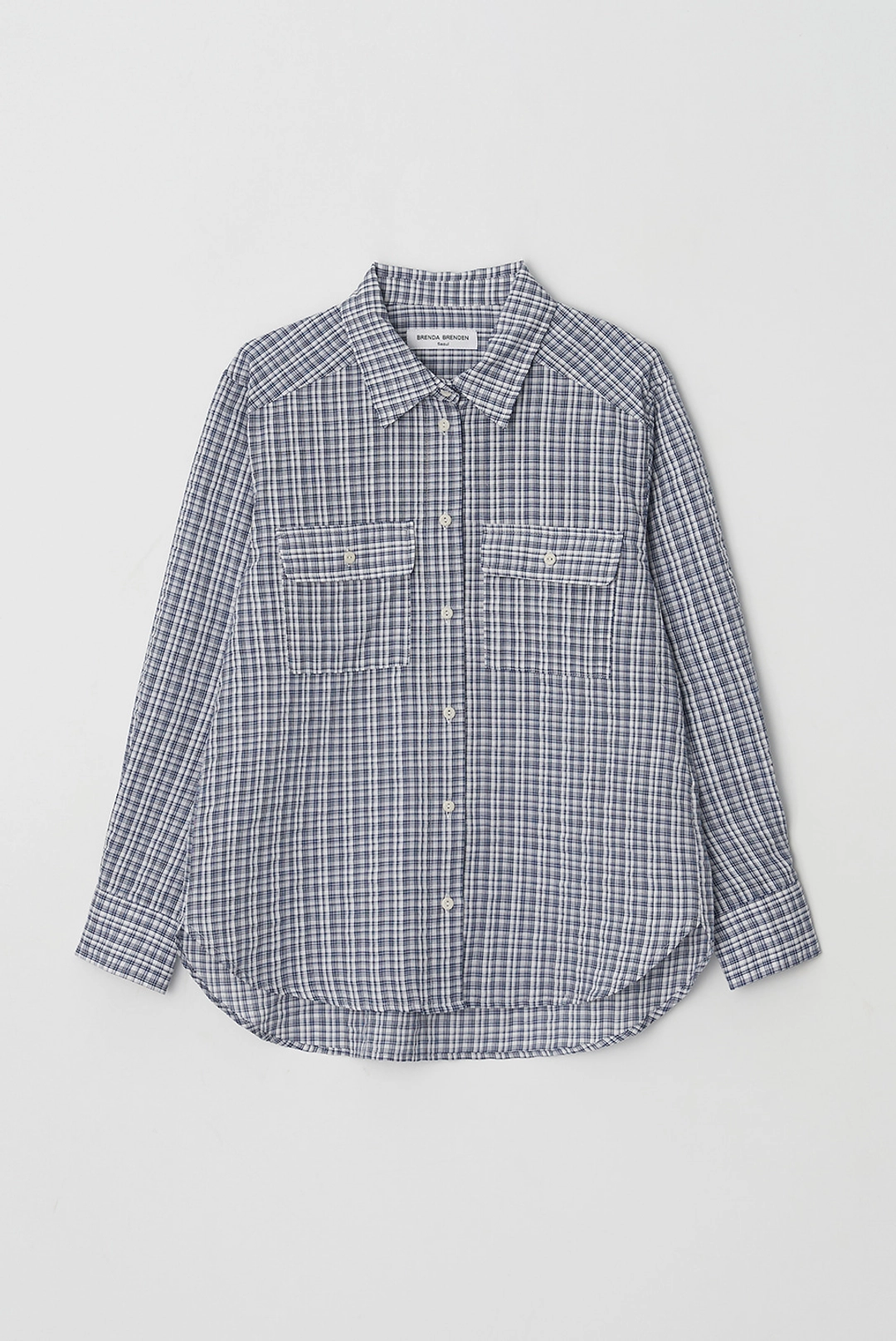 브렌다 브렌든 becky pocket shirts - blue check 상품 이미지 1
